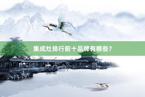 集成灶排行前十品牌有哪些？